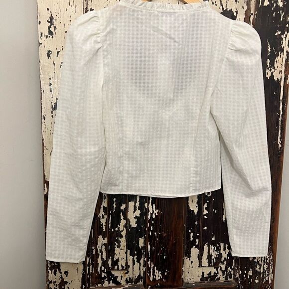 NWT women’s TopShop size 4 crop low v peasant top. - Picture 5 of 12